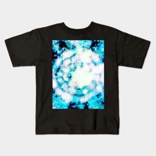 Neon blue bright swirl tie dye Kids T-Shirt